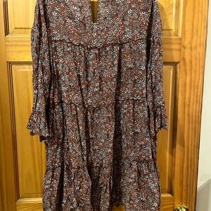 Suzanne Betro Rust and White Floral Top